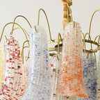 Retro Mazzega Murano Colorful Glass Chandelier