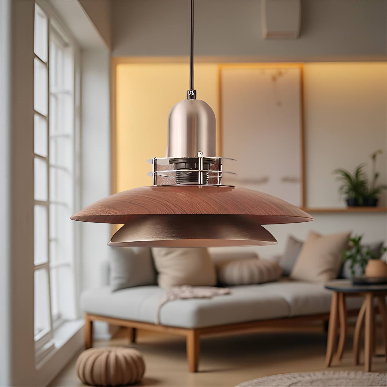 Retro Medieval Metal Flying Saucer Pendant Light
