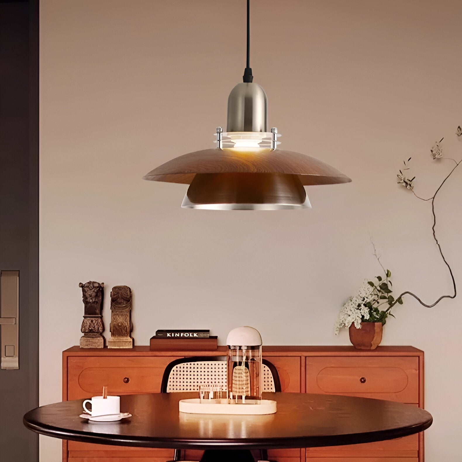 Retro Medieval Metal Flying Saucer Pendant Light