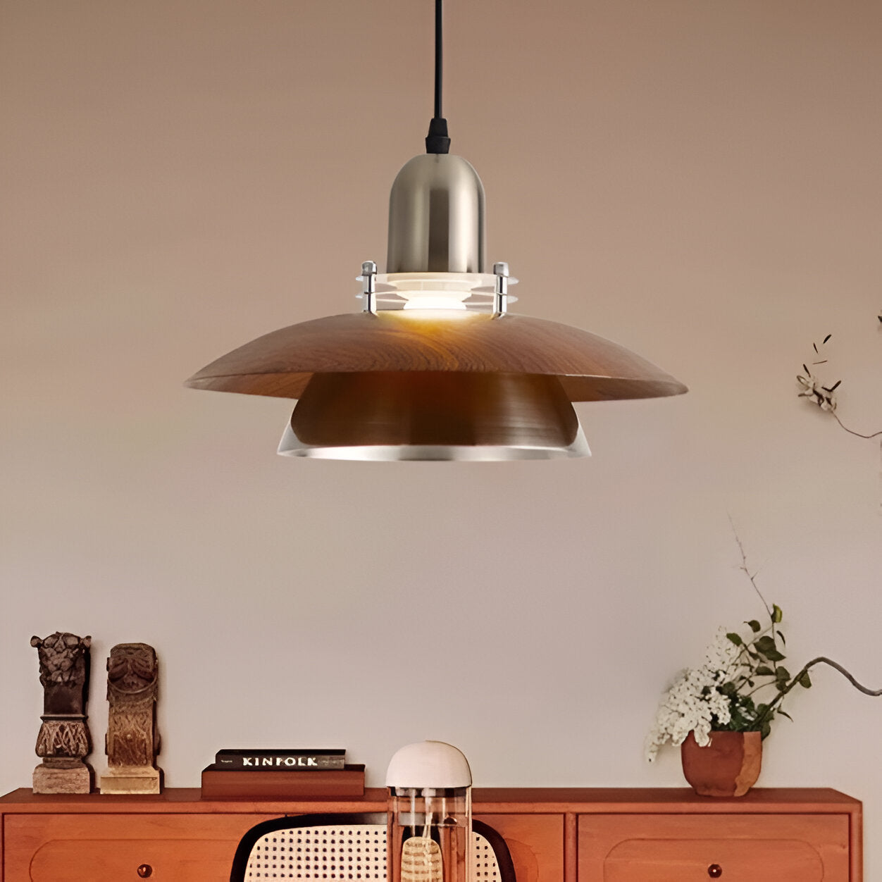 Retro Medieval Metal Flying Saucer Pendant Light