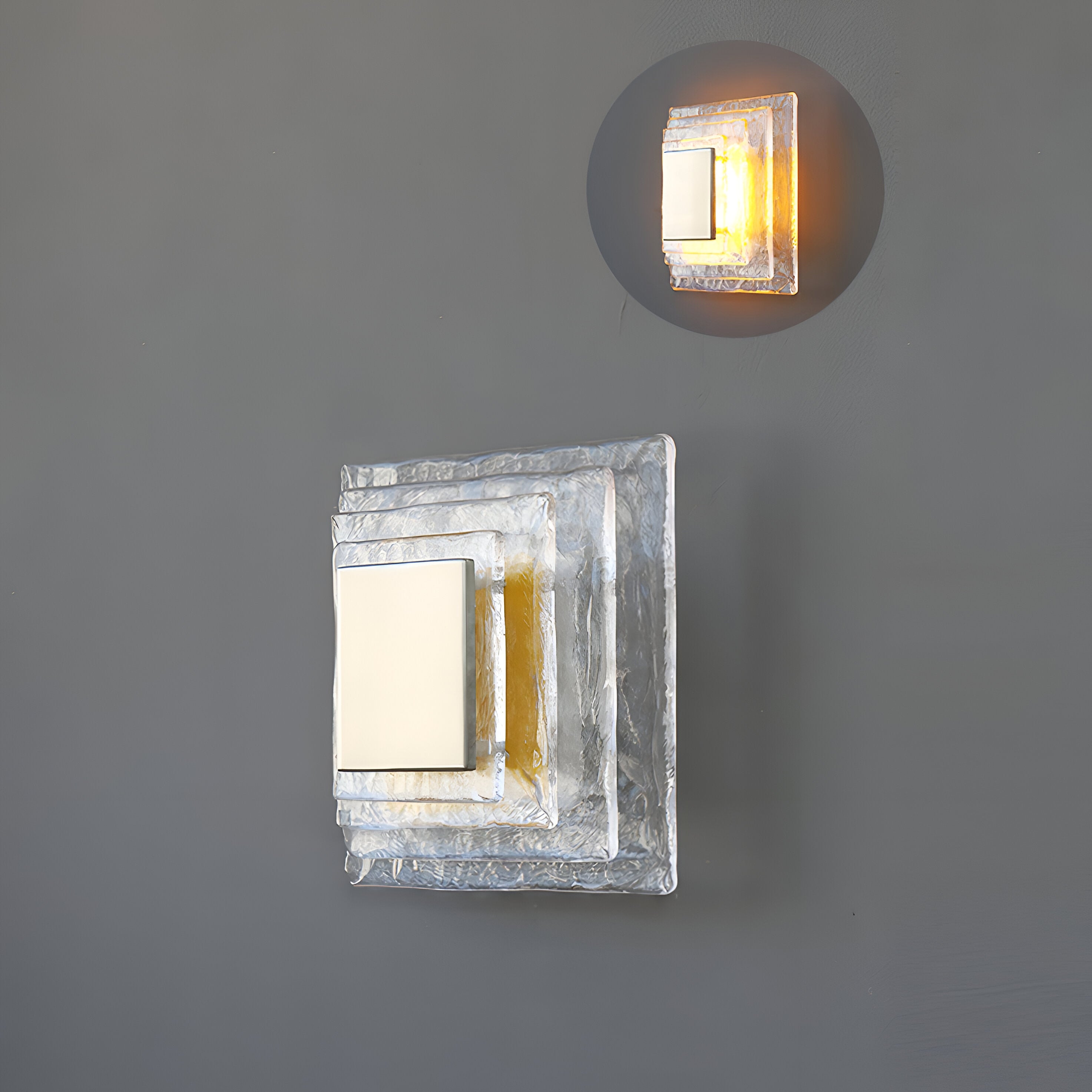 Retro Murano Water Ripple Glass Wall Light