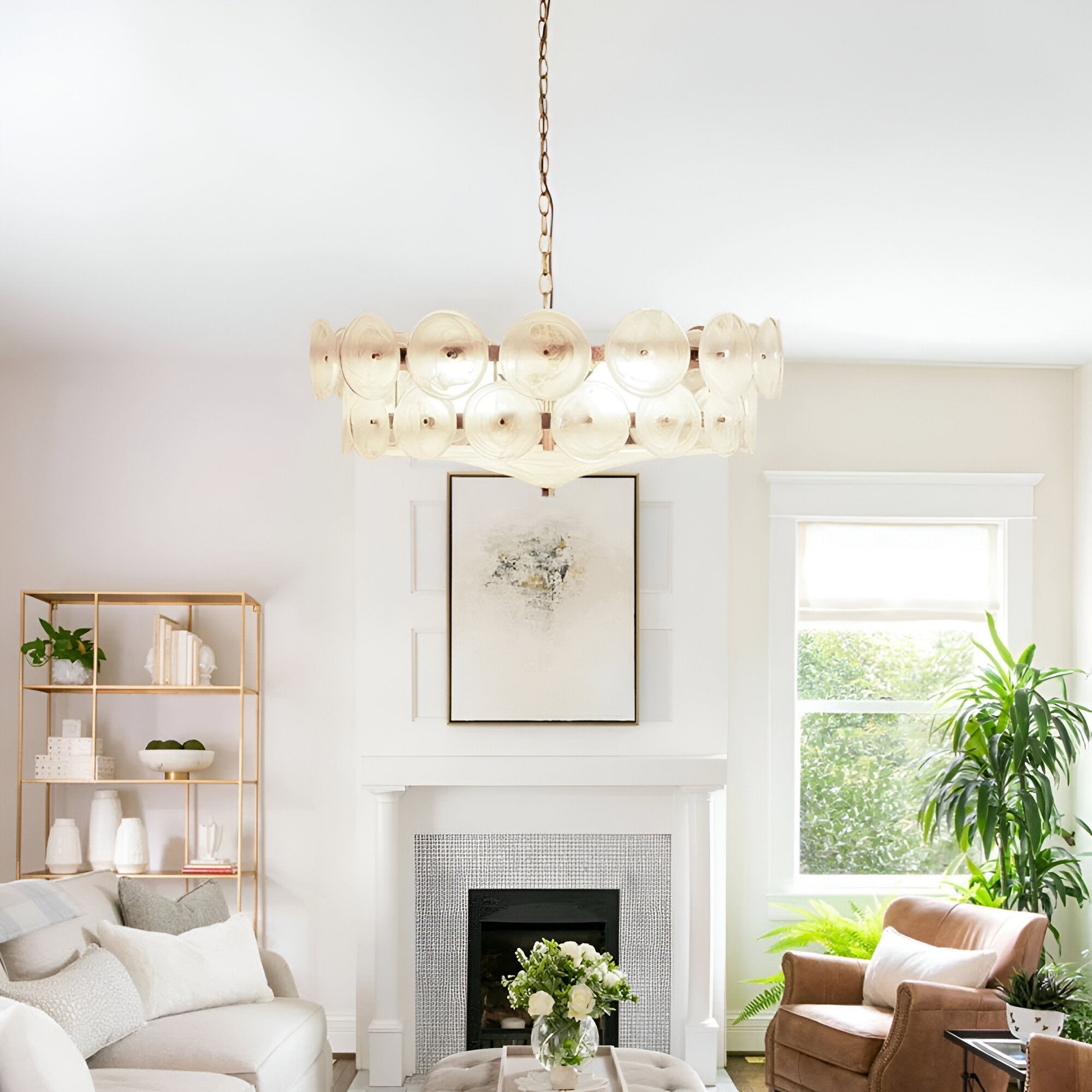 Retro Style Clara Colored Glass Chandelier