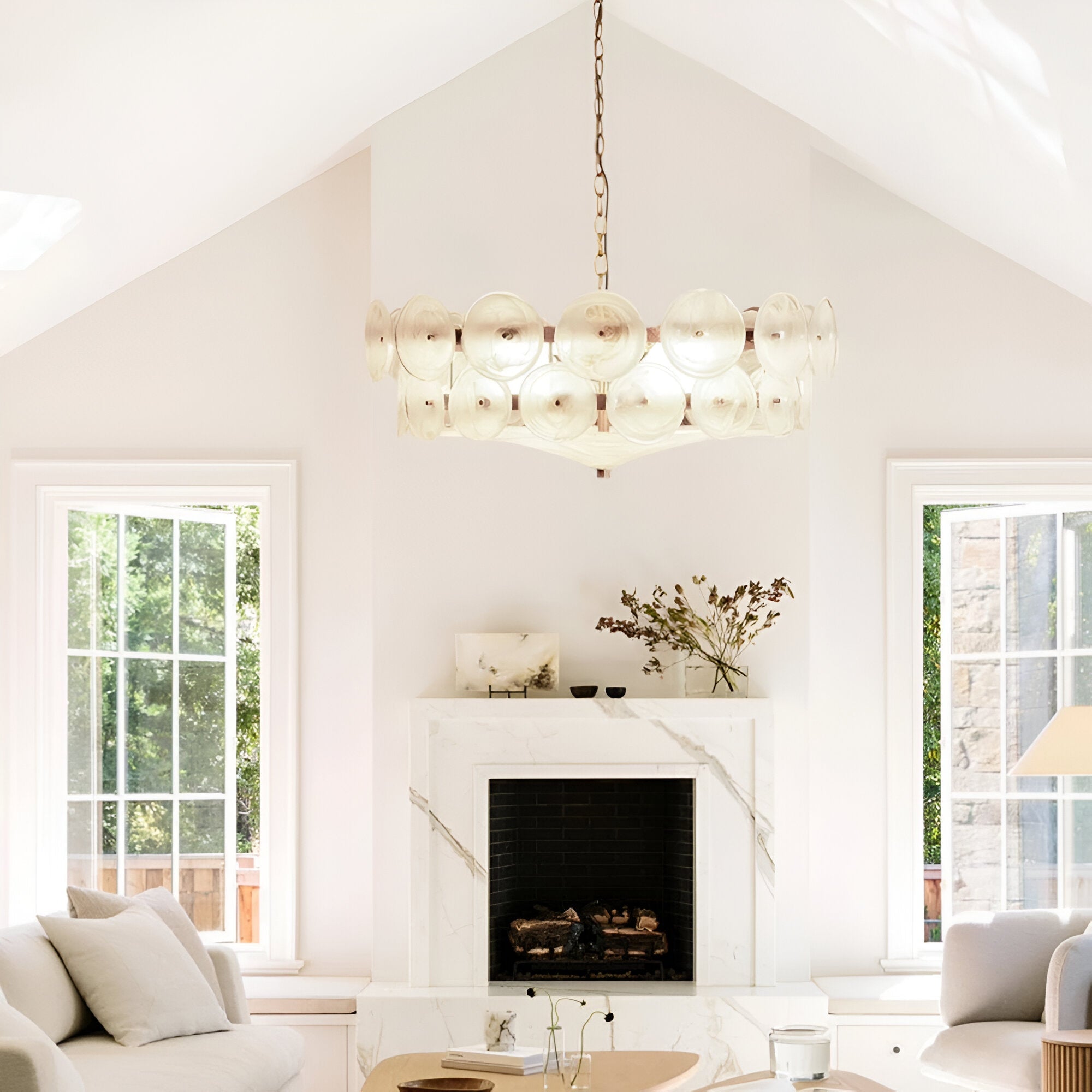 Retro Style Clara Colored Glass Chandelier