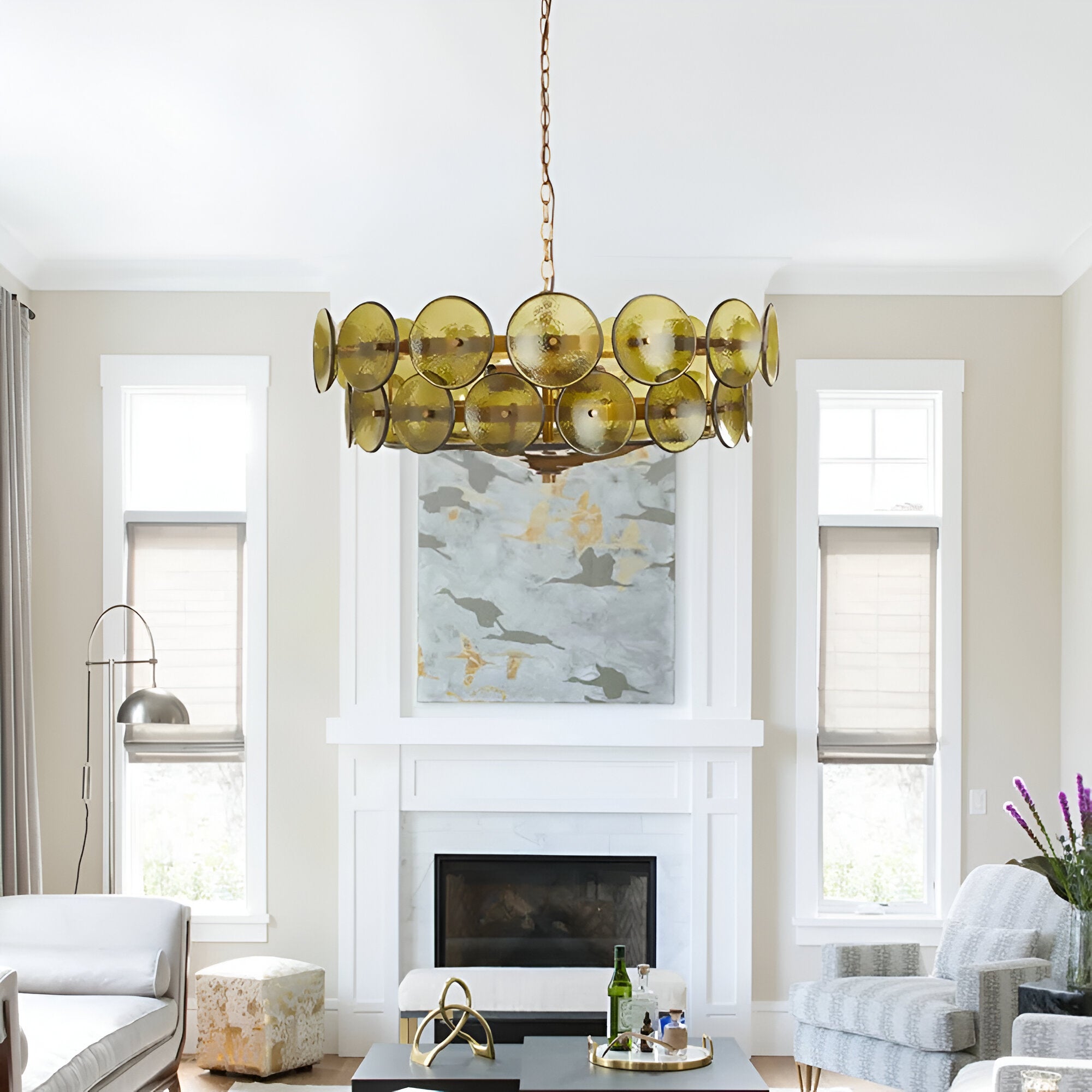 Retro Style Clara Colored Glass Chandelier