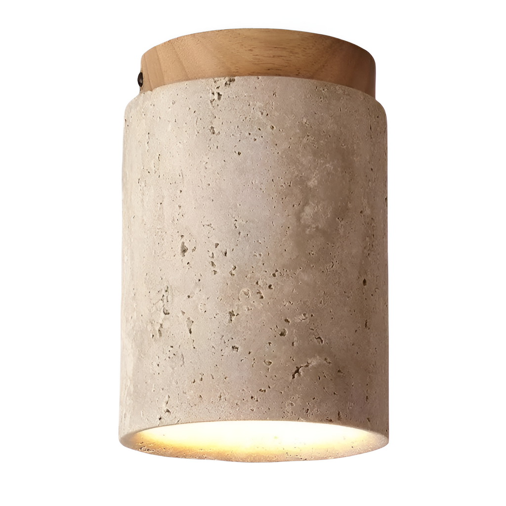 Orin Retro Travertine Flush Mount Ceiling Light