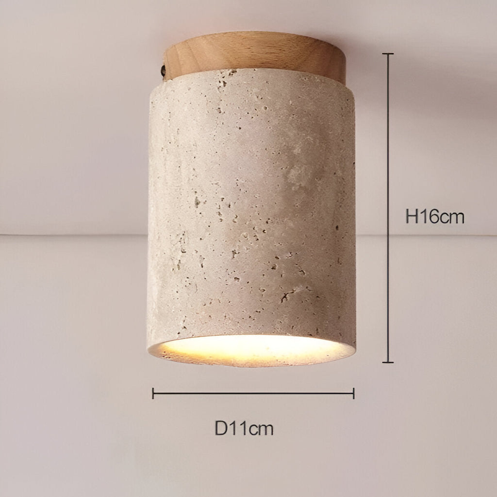 Orin Retro Travertine Flush Mount Ceiling Light
