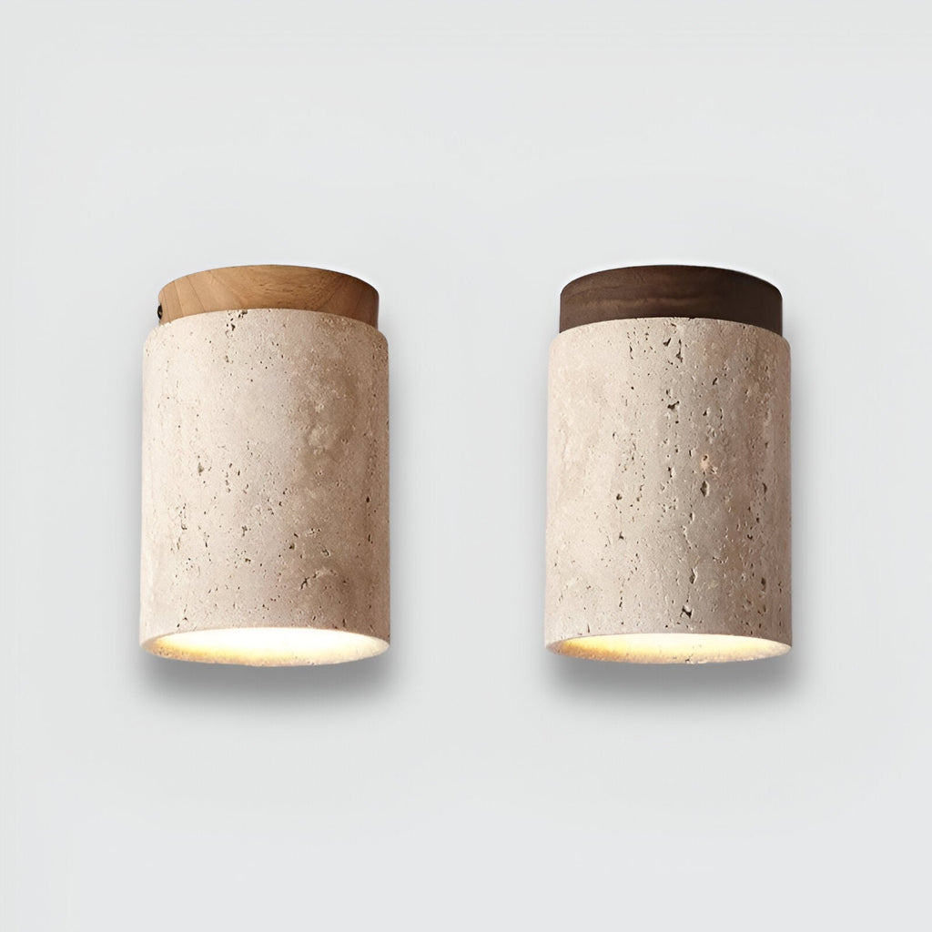 Orin Retro Travertine Flush Mount Ceiling Light