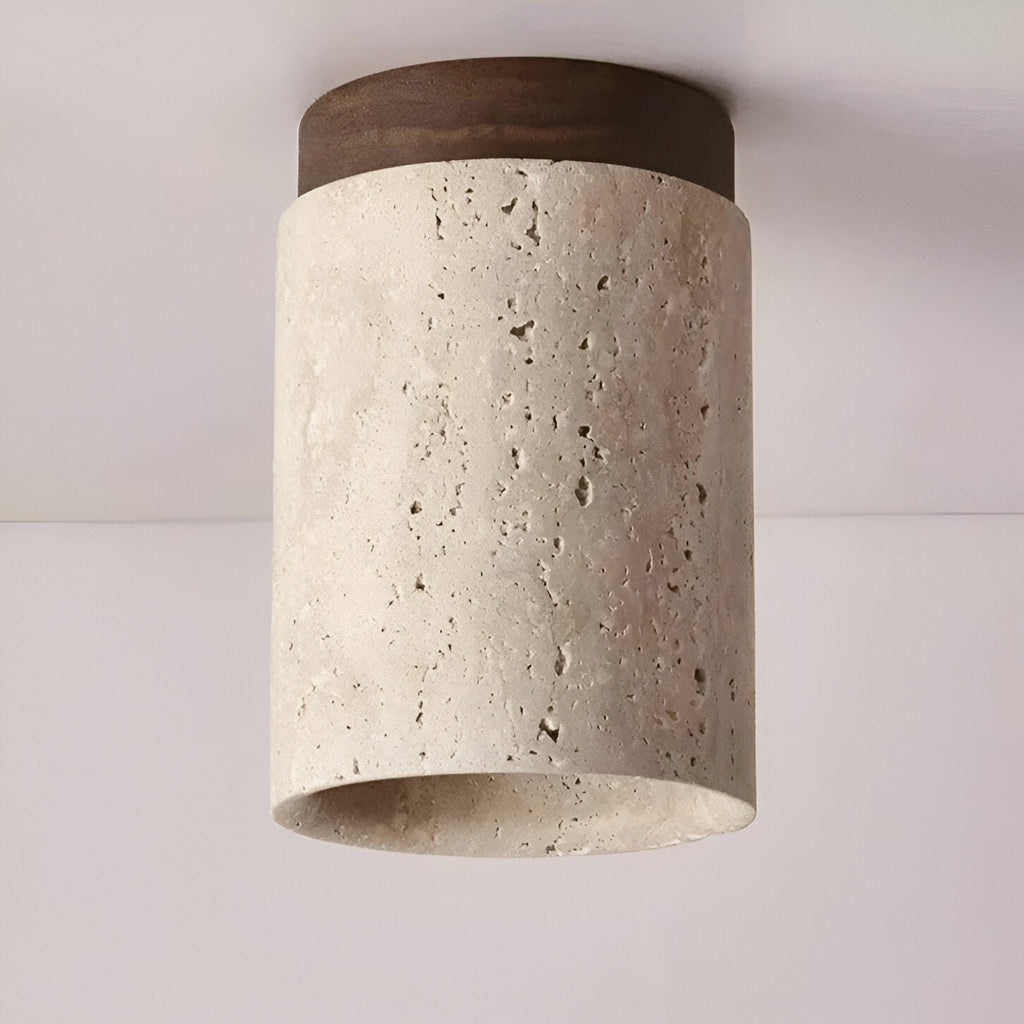 Orin Retro Travertine Flush Mount Ceiling Light