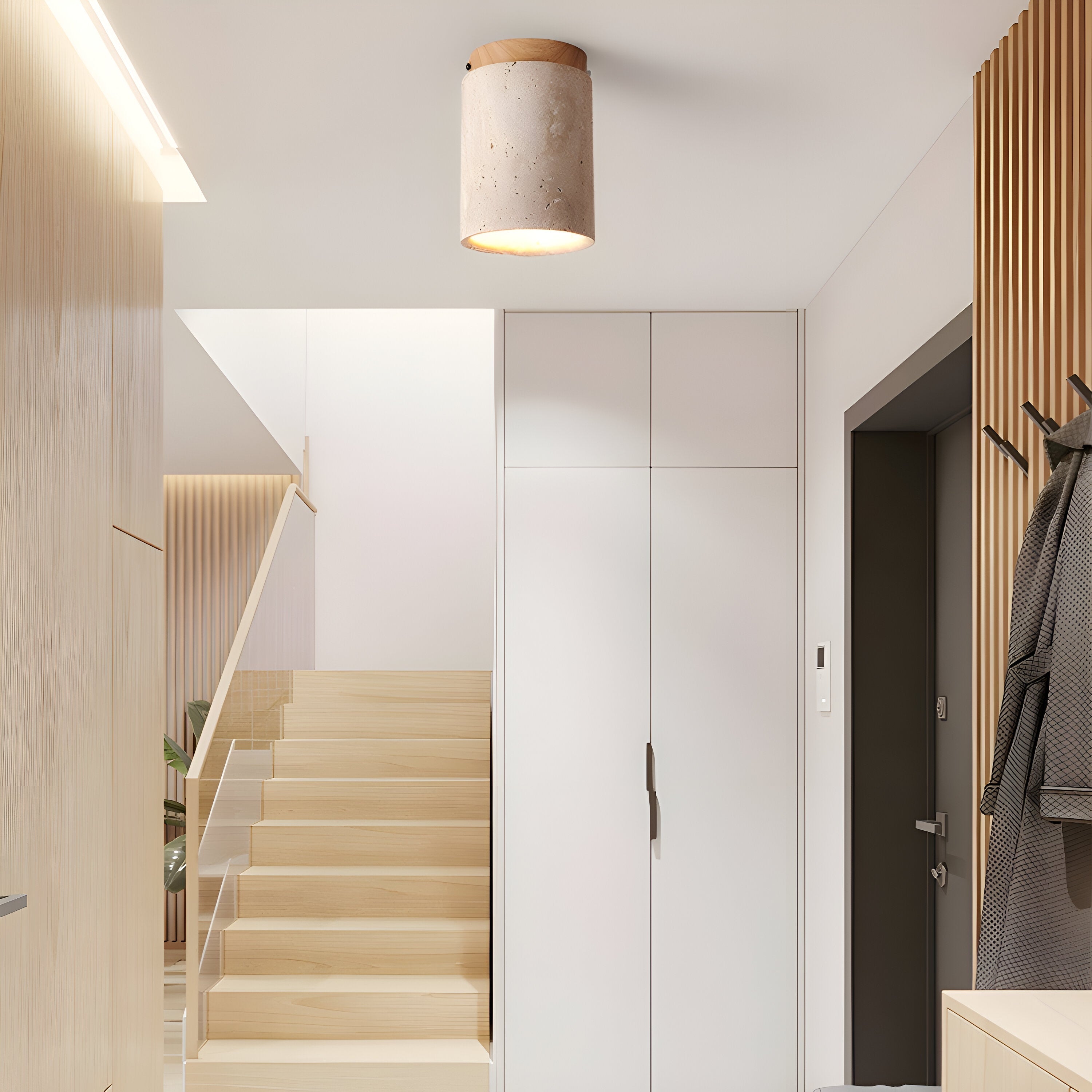 Orin Retro Travertine Flush Mount Ceiling Light