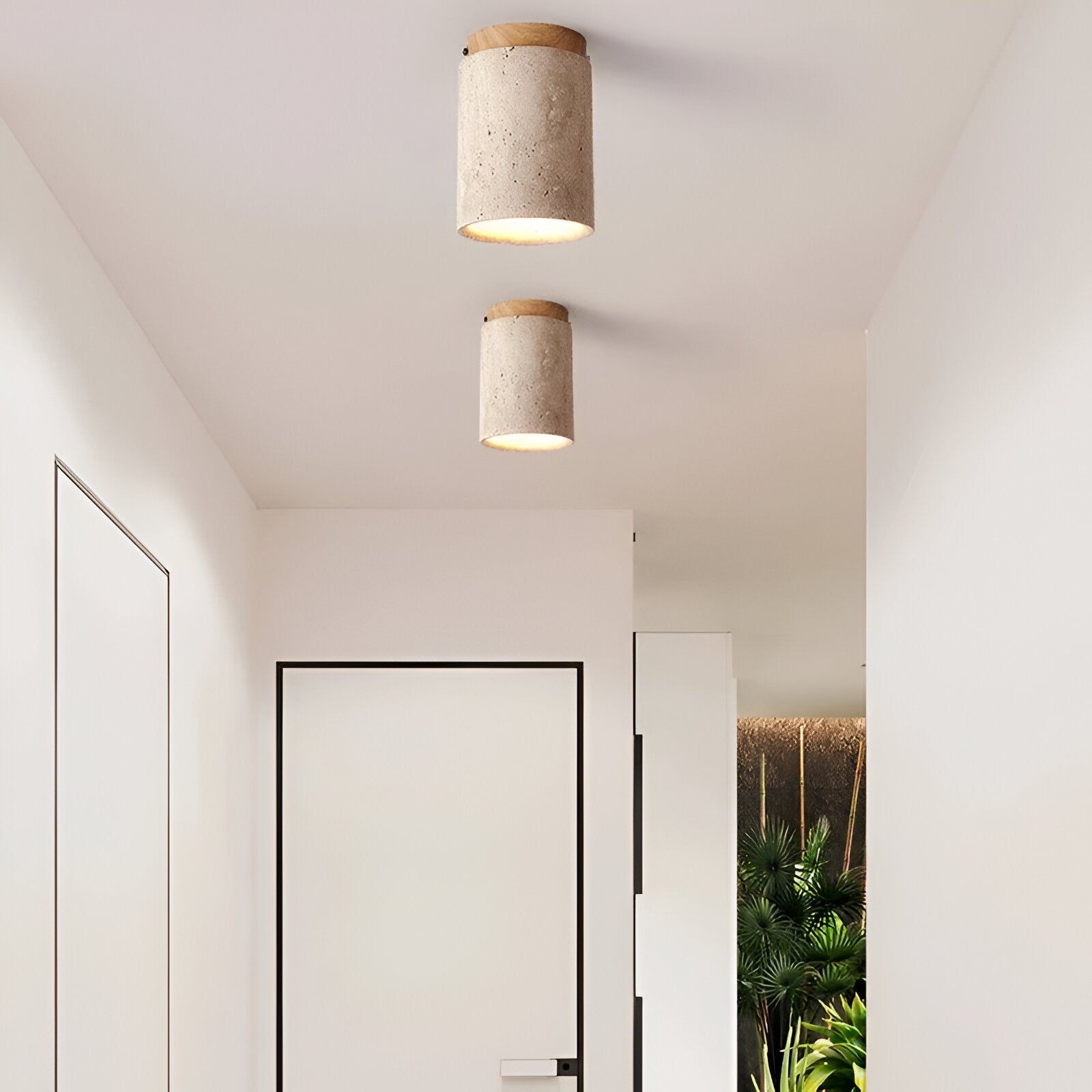 Orin Retro Travertine Flush Mount Ceiling Light