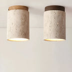 Orin Retro Travertine Flush Mount Ceiling Light