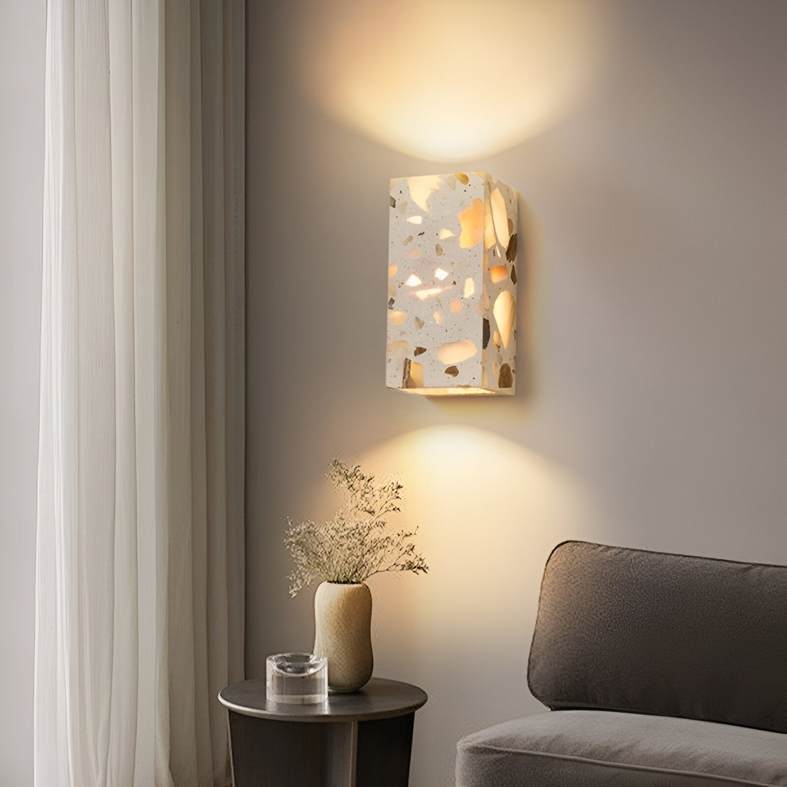 Retro Wabi-Sabi Style Marble Wall Light
