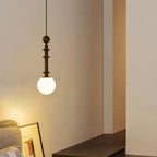 Roman Wood Column Pendant Light
