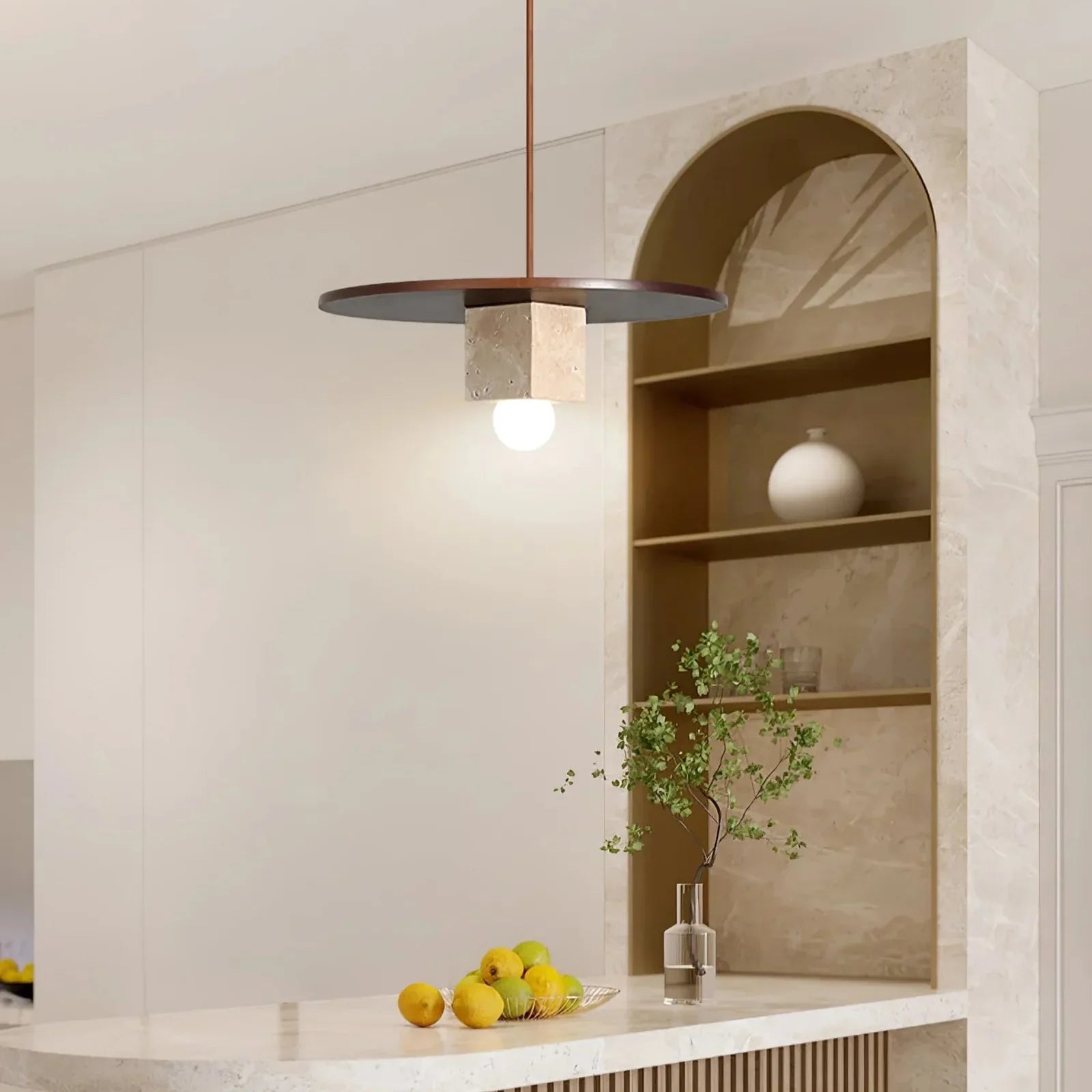 Nordic Grove Travertine Minimalist Pendant Lamp