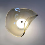 Nordic Curved Glass Japandi Style Glass LED Wall Light
