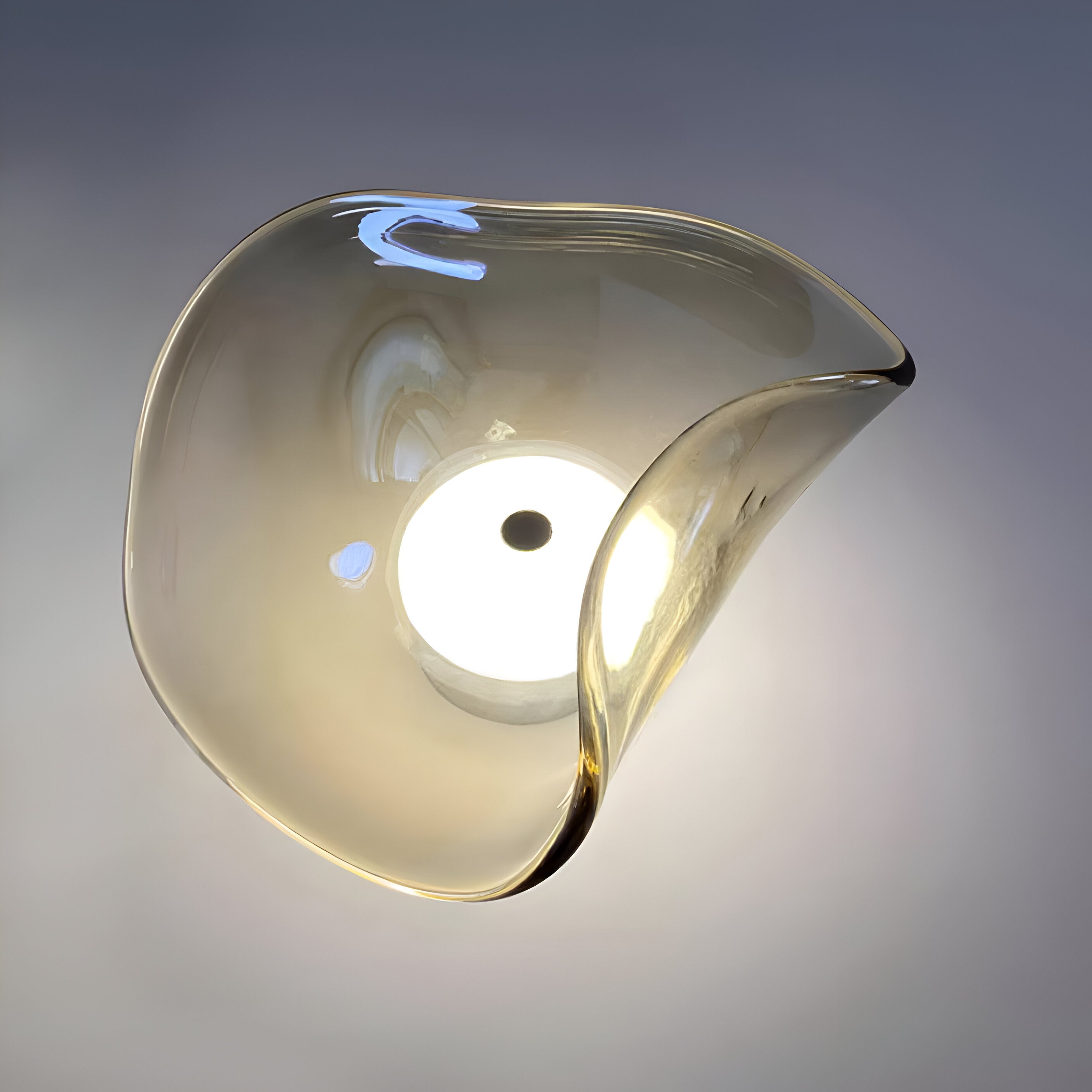 Nordic Curved Glass Japandi Style Glass LED Wall Light