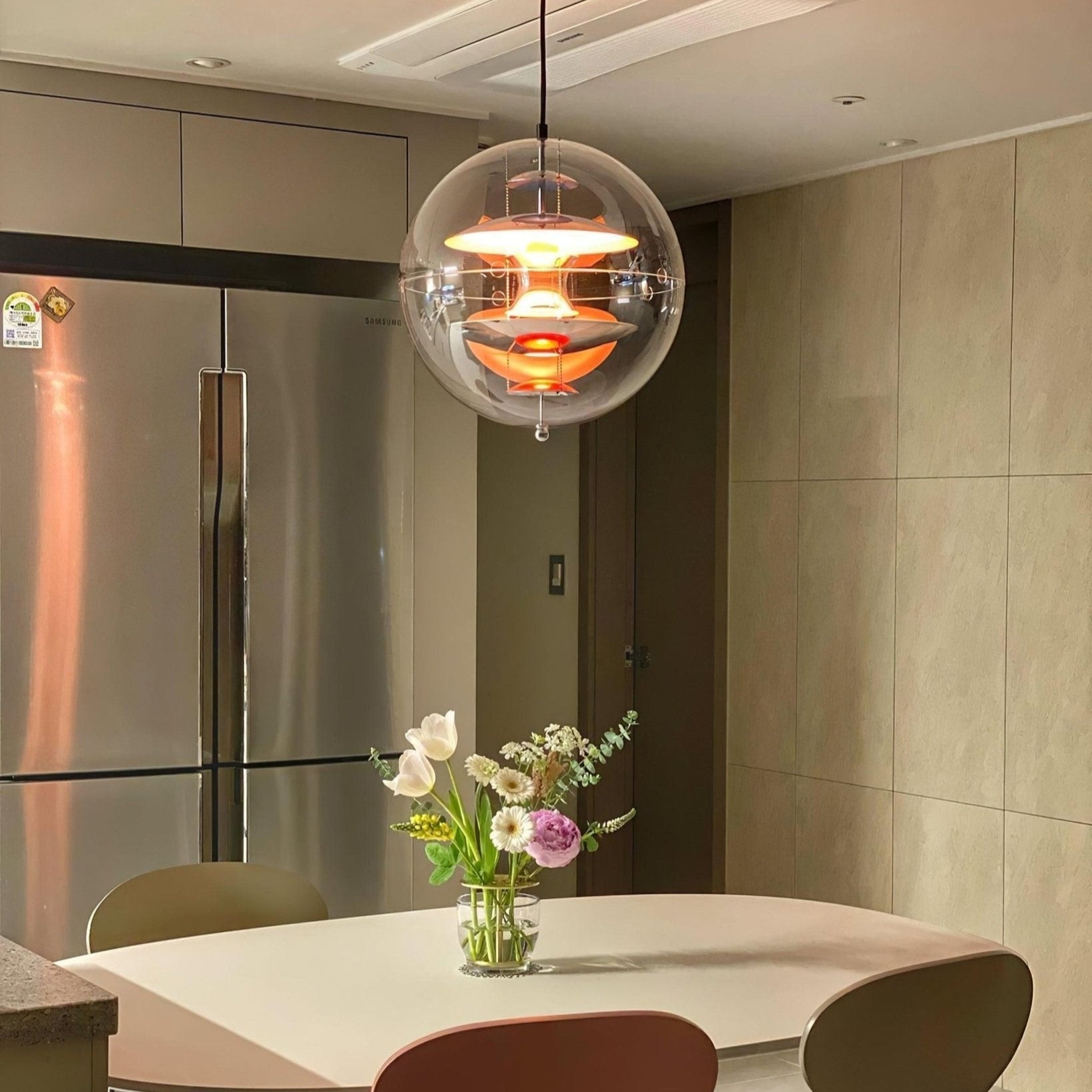Luminous Sphere Modern Metal Acrylic Pendant Light