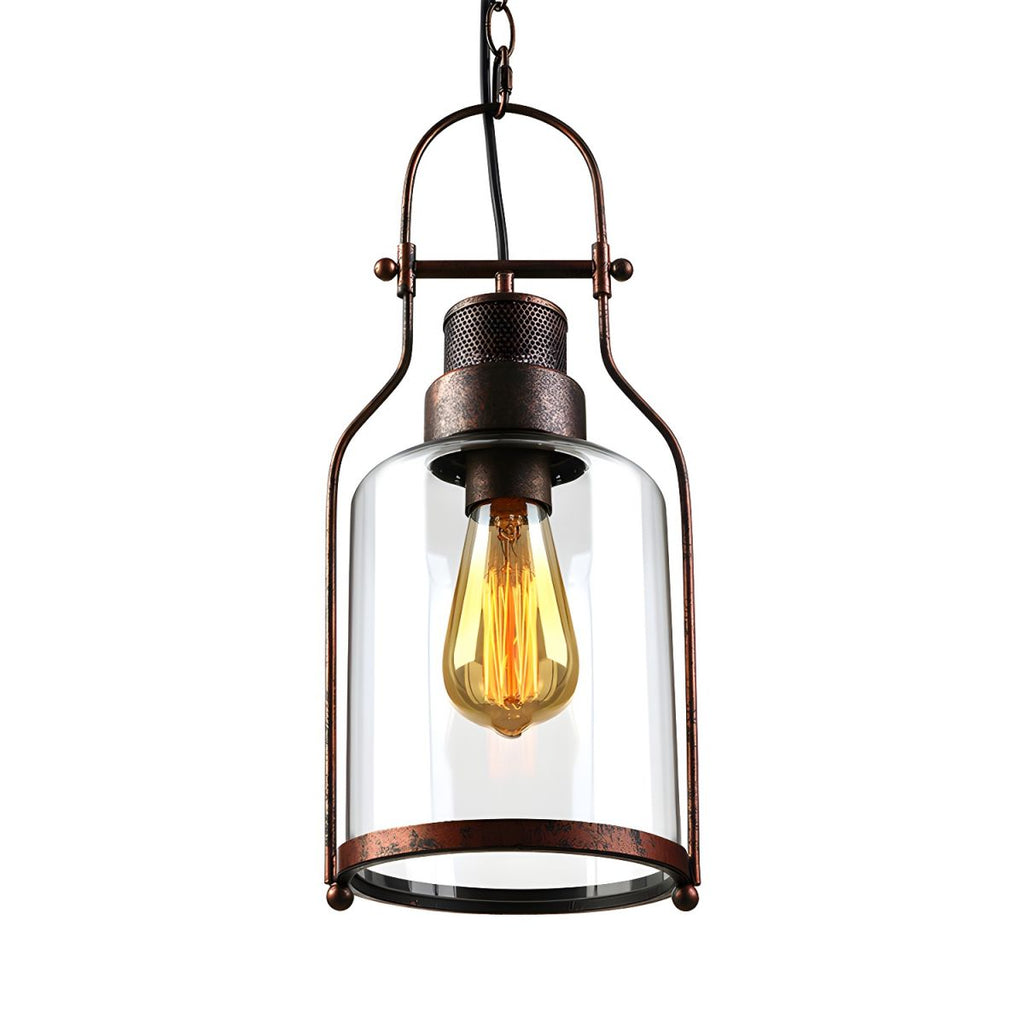 Industrial Vintage Iron Glass Jar Pendant Light