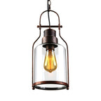 Industrial Vintage Iron Glass Jar Pendant Light