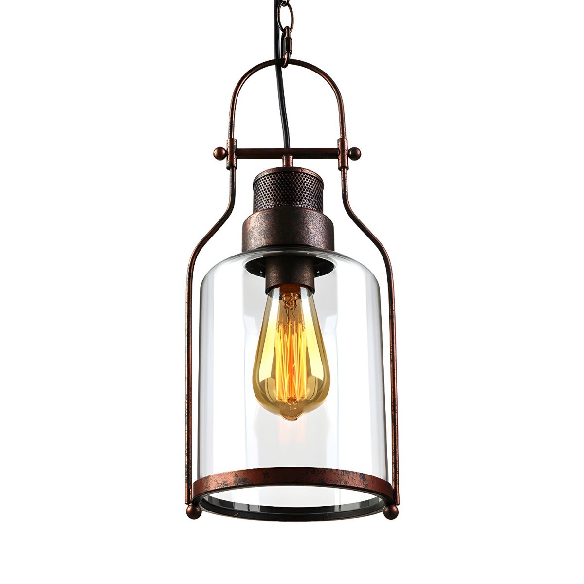 Industrial Vintage Iron Glass Jar Pendant Light