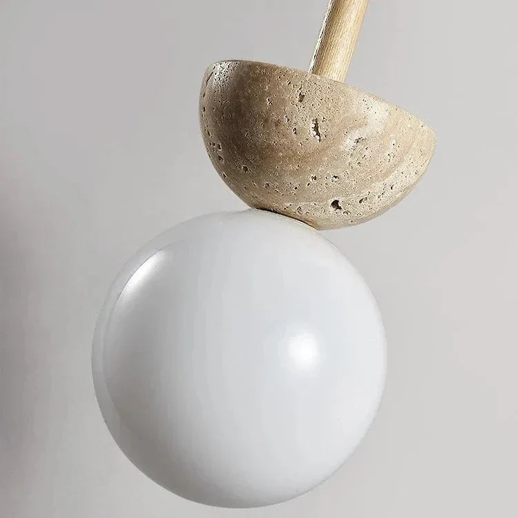 Round Travertine LED Pendant Light