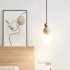 Travertine Stone Cream Retro Minimalist LED Pendant Light