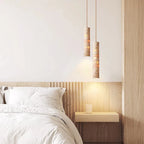 Cream Travertine Tube Pendant Light