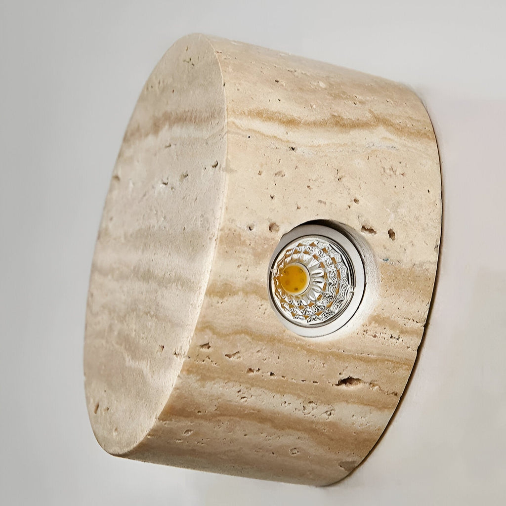 Japanese Wabi Sabi Natural Travertine Stone Wall Light