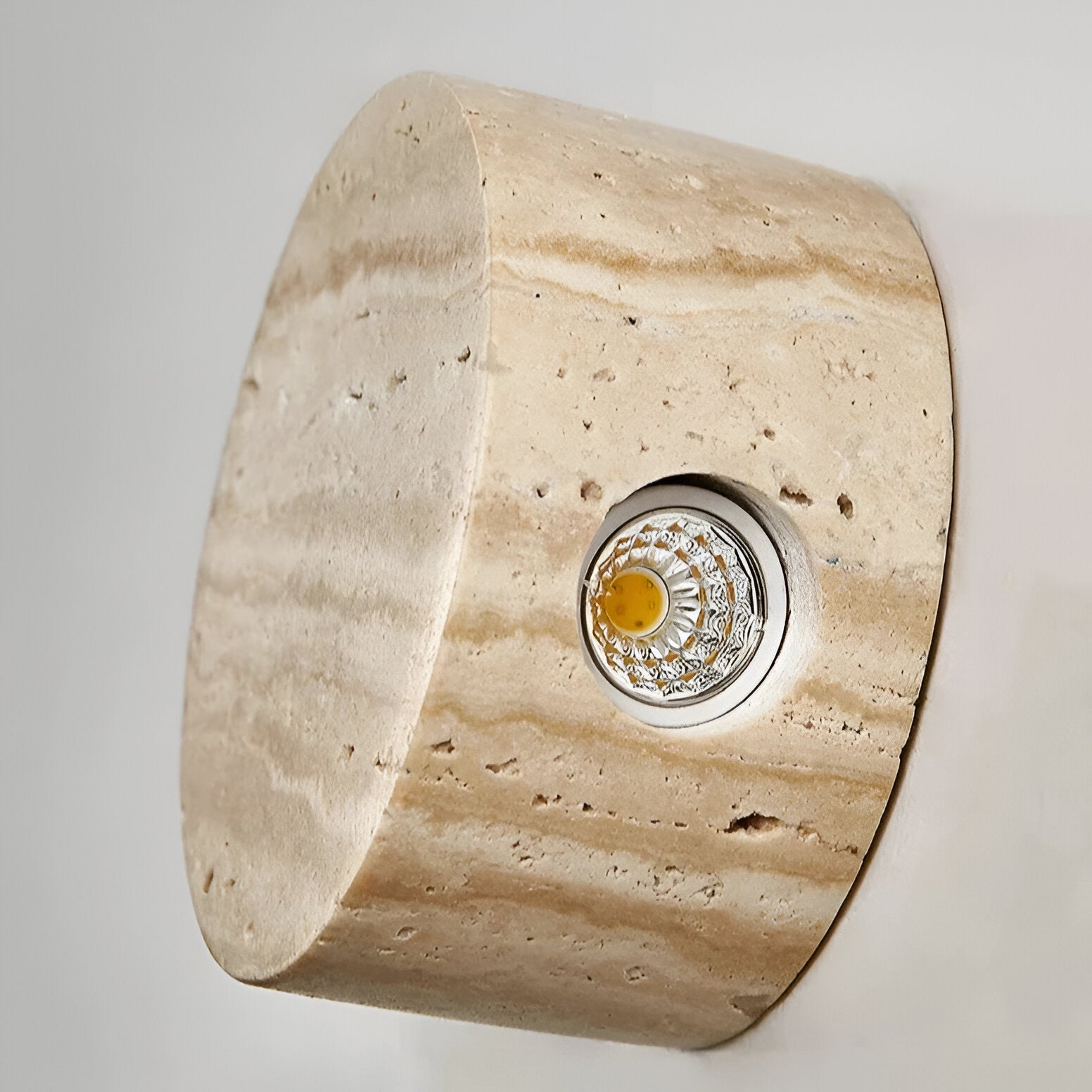 Japanese Wabi Sabi Natural Travertine Stone Wall Light