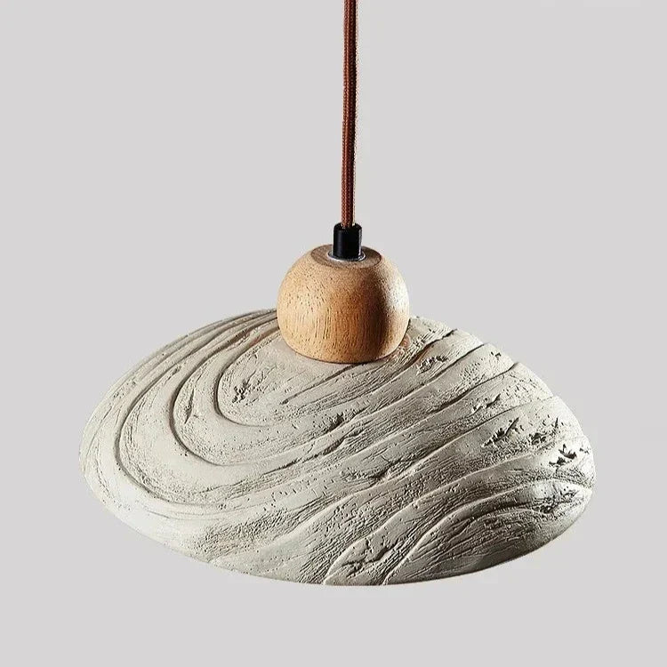 Wabi-sabi Style Travertine Cement Pendant Light