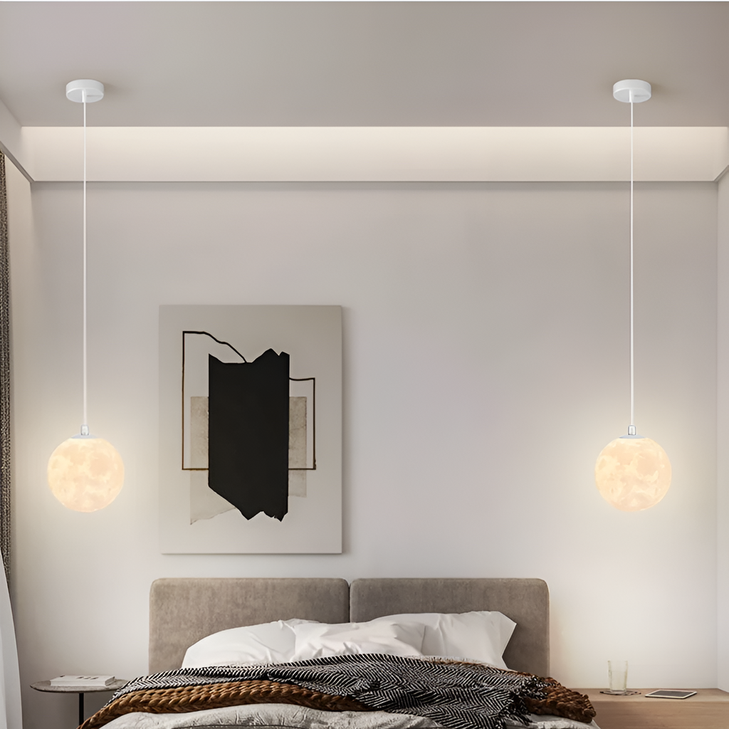 Lunar Glow Modern Glass Pendant Light