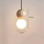 Travertine Stone Cream Retro Minimalist LED Pendant Light