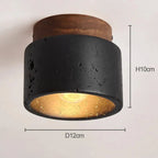 Travertine Mounted Black Stone Ceiling Light Fixture
