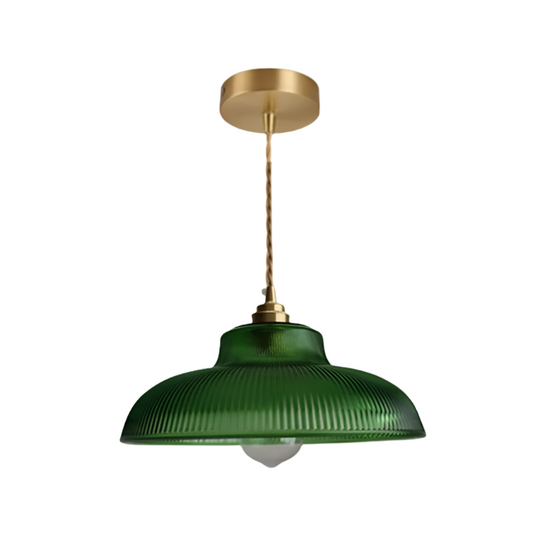Vintage Green Glass Pendant Light