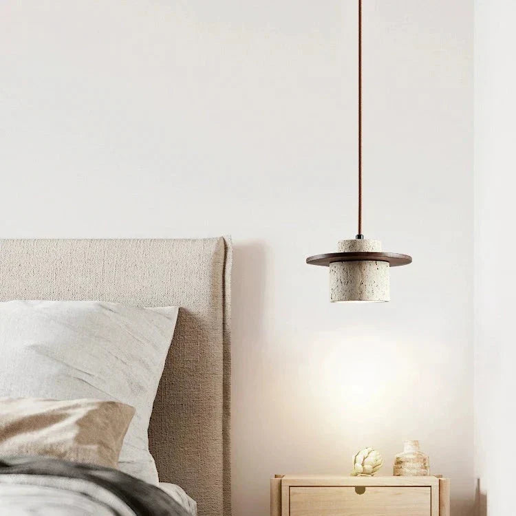 Japanese Style Vintage Travertine Pendant Light
