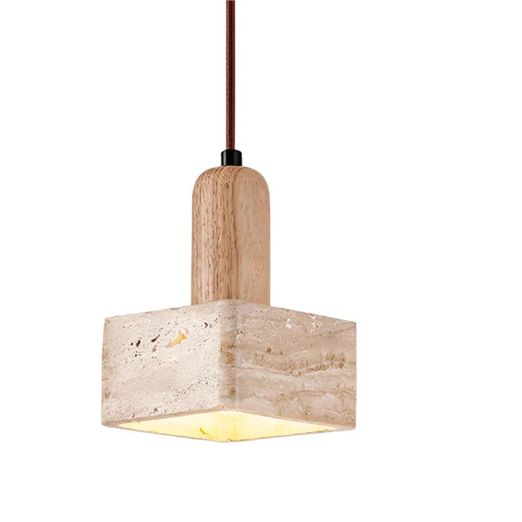 Travertine Square Pendant Light
