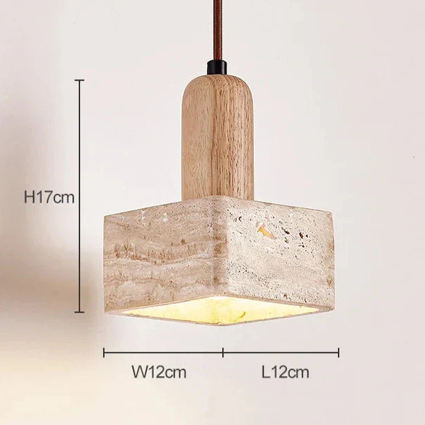 Travertine Square Pendant Light