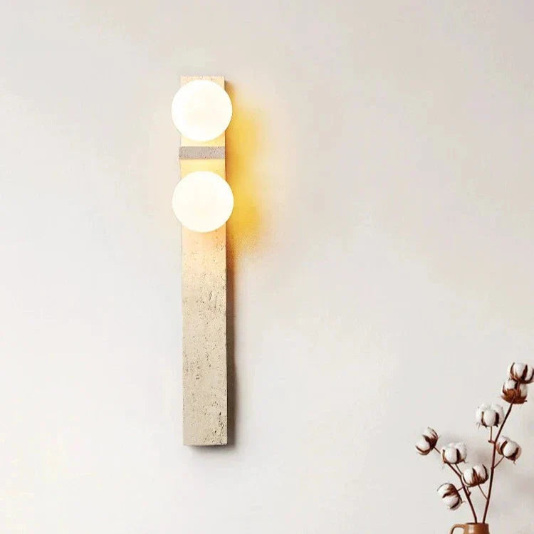 Long Strip Stone Travertine Wall Light