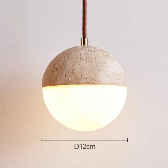 Travertine Ball Pendant Light