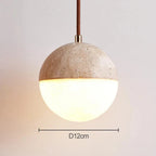 Travertine Ball Pendant Light