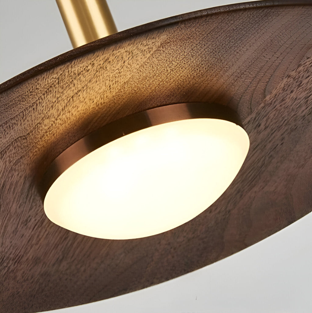 Nordic Style Walnut-Finish Iron Pendant Light