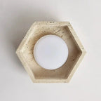 Hexagon Travertine Ceiling Fixture