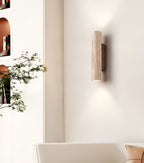 Japandi Tube Travertine Stone Minimalist Wall Light