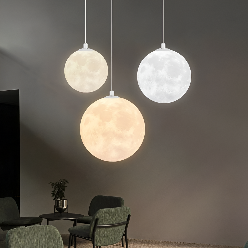 Lunar Glow Modern Glass Pendant Light