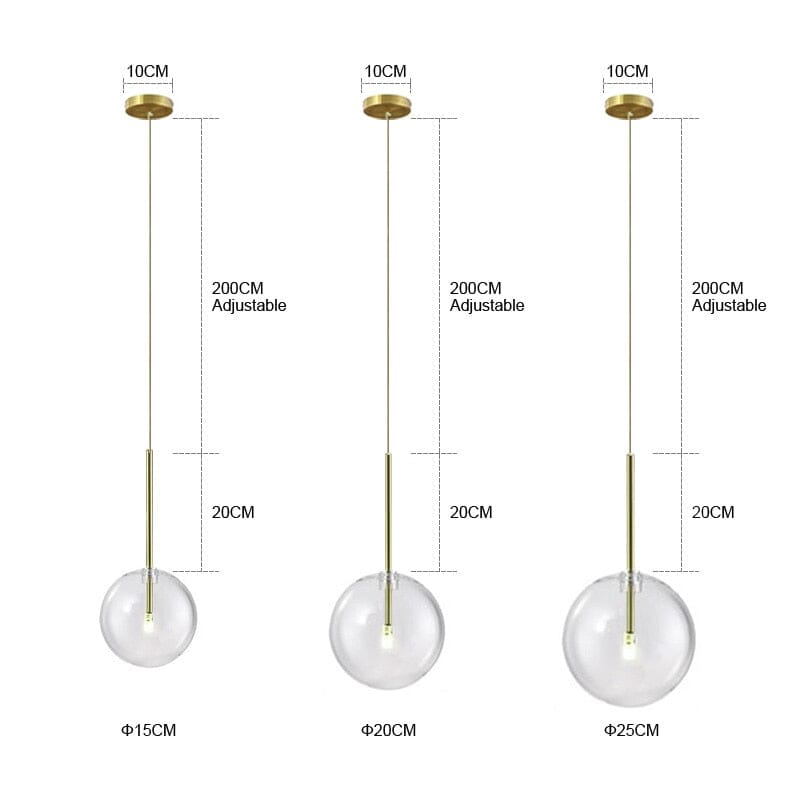 Scandinavian Glass Ball Pendant Light