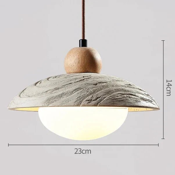 Wabi-sabi Style Travertine Cement Pendant Light