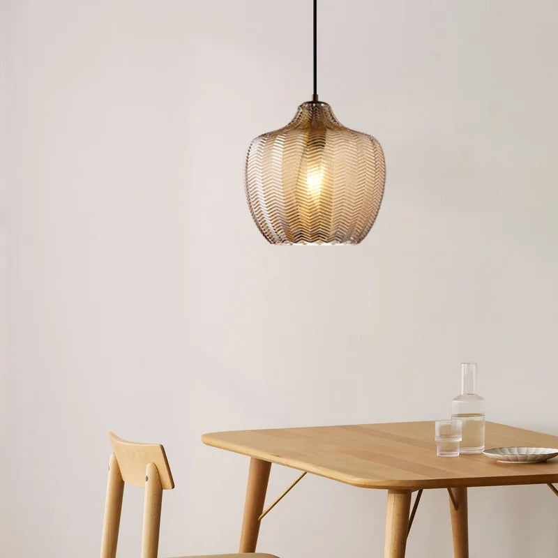 Nordic Style Wavy Glass Pendant Ceiling Light