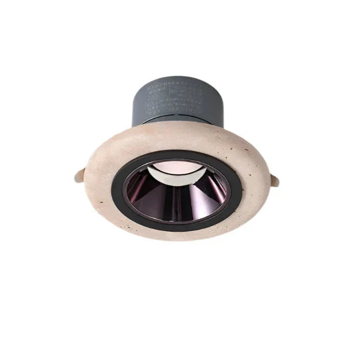 Tranquil Core Travertine Minimalist LED Spotlight