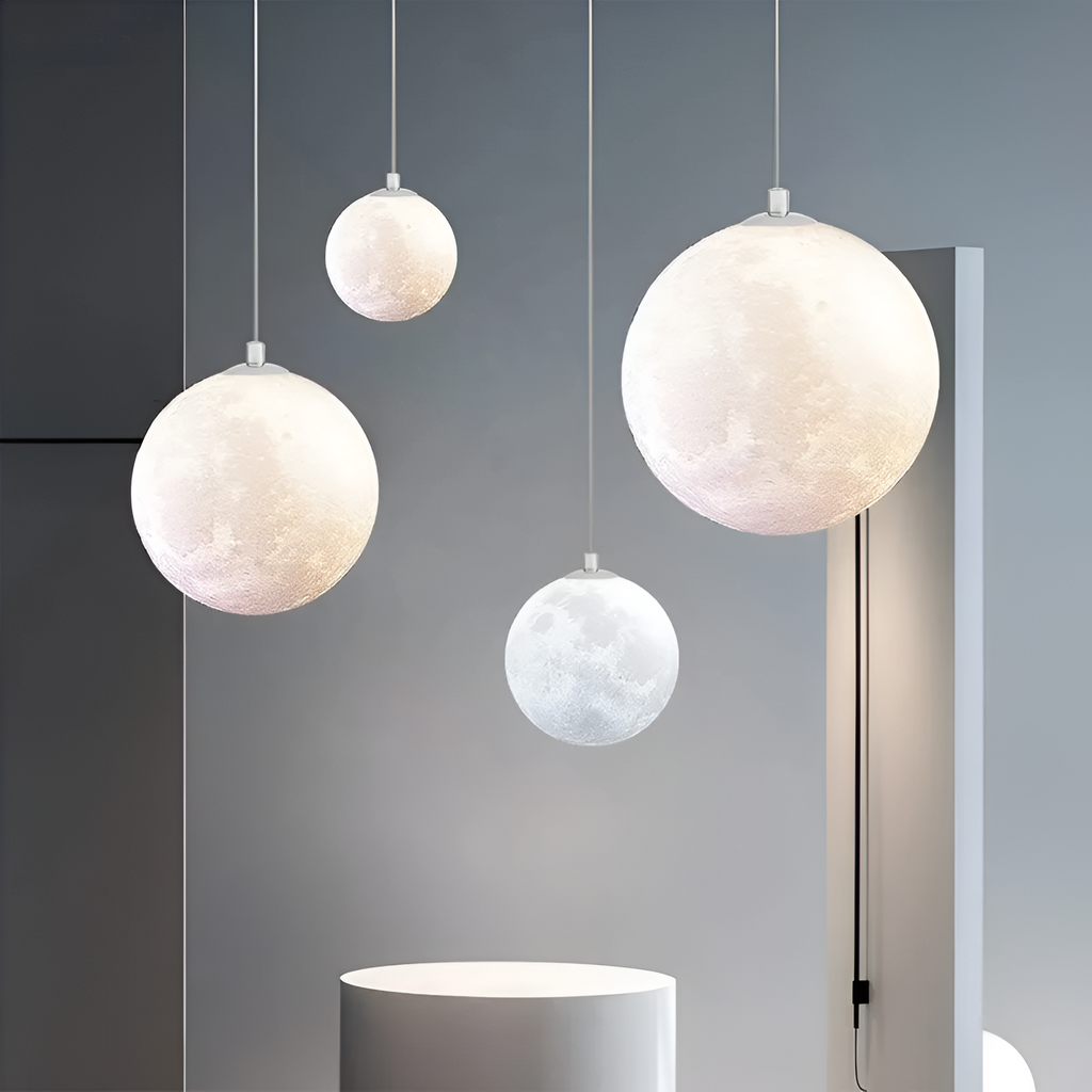 Lunar Glow Modern Glass Pendant Light