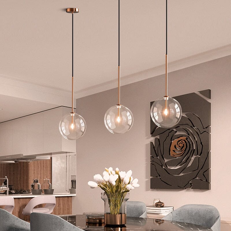 Scandinavian Glass Ball Pendant Light
